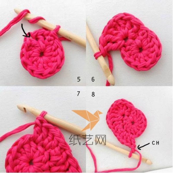 Crochet heart-shaped sewing box tutorial