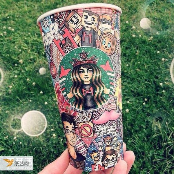 Painted fantasy-style Starbucks paper cups you’ve never seen before