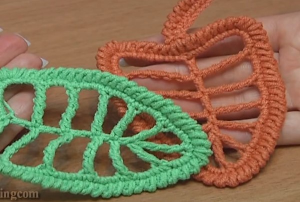 Tutorial on how to make simple crochet leaves and handmade decorations