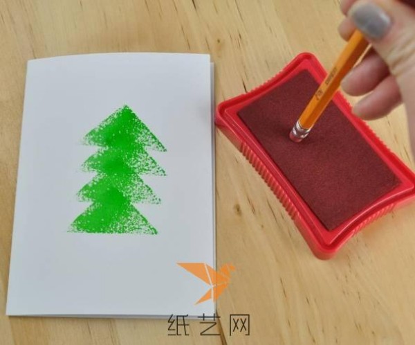 Very simple handmade Christmas tree Christmas greeting card tutorial