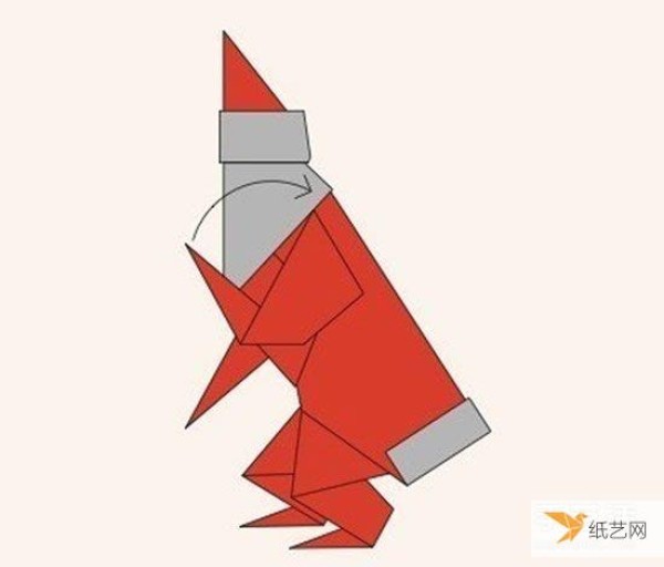 Origami Santa Claus step by step tutorial