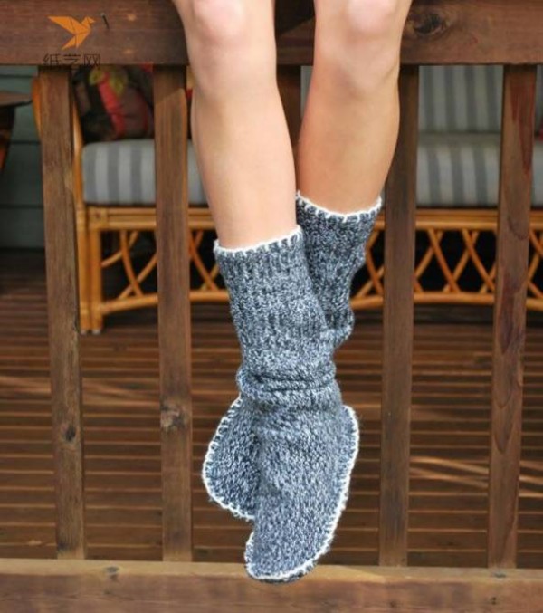 Tutorial on turning unworn sweaters into warm socks and shoes