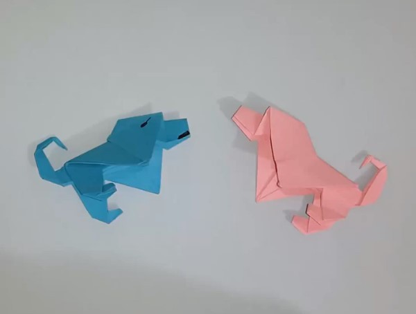 Simple three-dimensional origami puppy origami video tutorial