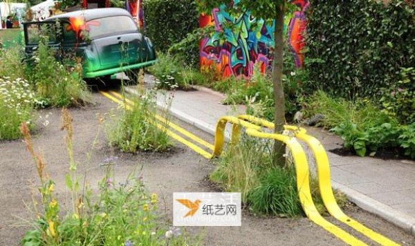 Street installation art full of nature