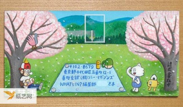 Creative hand-painted envelopes combined with stamps. After reading this, I want to write a letter immediately.