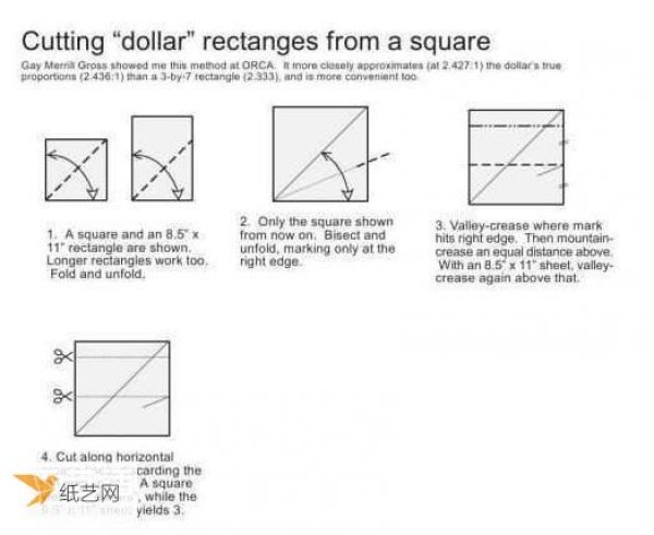 Detailed illustration of how to use the US dollar bill folding paper camera