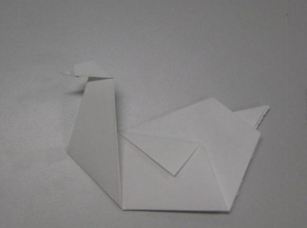 Origami swan making tutorial for children