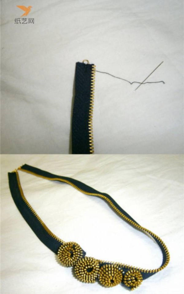 Tutorial on turning waste into treasure. Tutorial on how to make a chic necklace made of zippers.