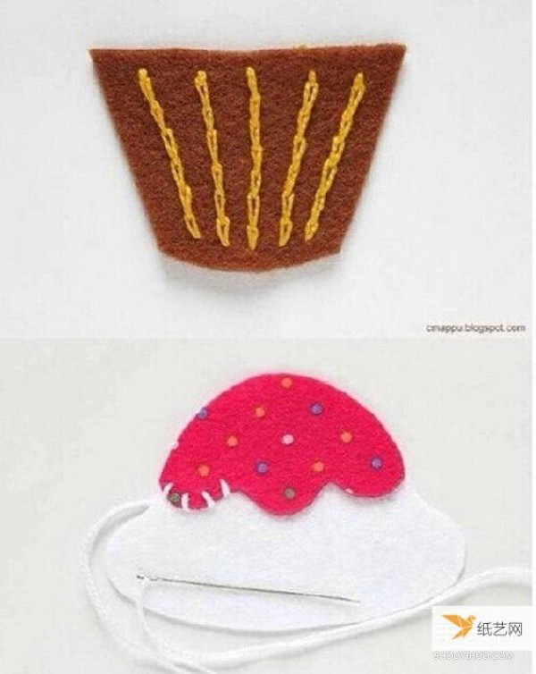 Use non-woven fabric to make very creative ice cream charms