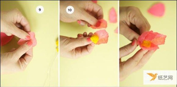 Tutorial on making beautiful headbands using crepe paper folding