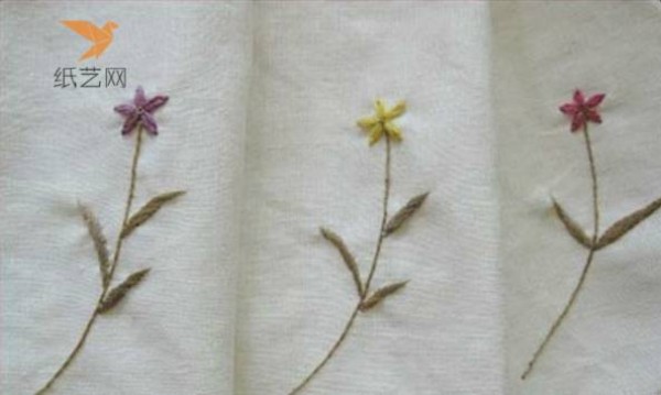 Embroidery tutorial teaches you how to make simple embroidery flowers