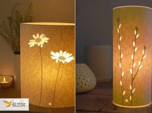 Tutorial on making a beautiful and personalized handmade paper lamp engraved with flower and bird patterns