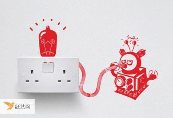 Very creative socket wall sticker pattern design makes the socket more creative