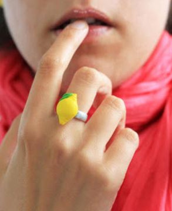 Cute lemon ring making tutorial made from clay