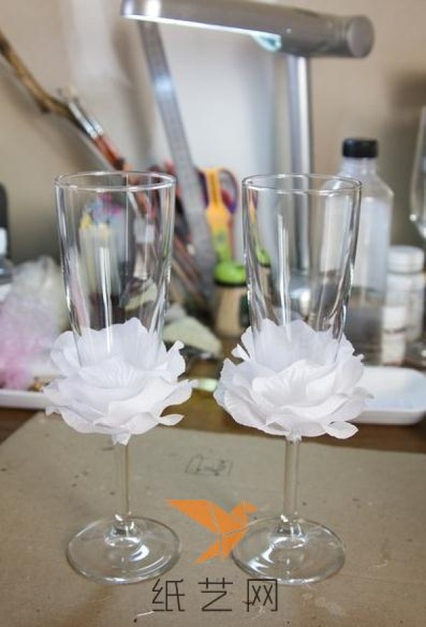 Incredibly beautiful wedding champagne flute decoration tutorial