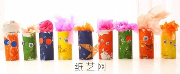 Childrens handmade toilet paper tube little monster Teachers Day gift