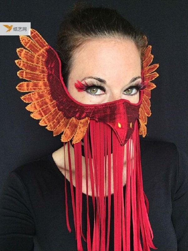 Super beautiful! Fabric Phoenix Mask (with tutorial and template)