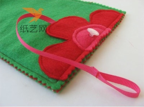 Non-woven pencil case in red and green, chic and easy-to-learn non-woven tutorial