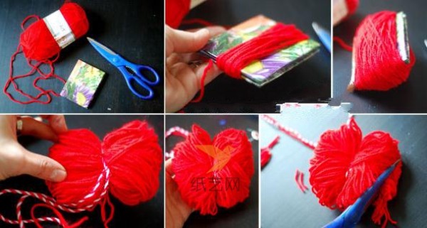 Tutorial on making a yarn ball heart-shaped necklace for Valentine’s Day gift in three minutes