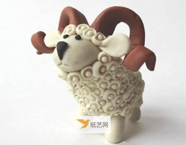 Make an adorable horned lamb using ultra-light clay