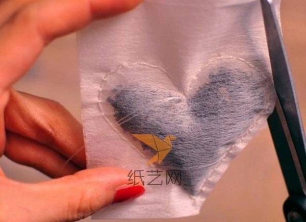 Illustrated tutorial on how to make handmade hearts for Valentine’s Day paper art tea bags