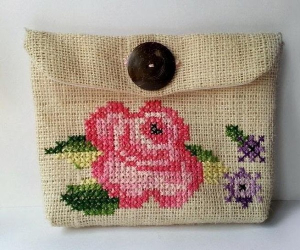 Cross stitch clutch bag making tutorial