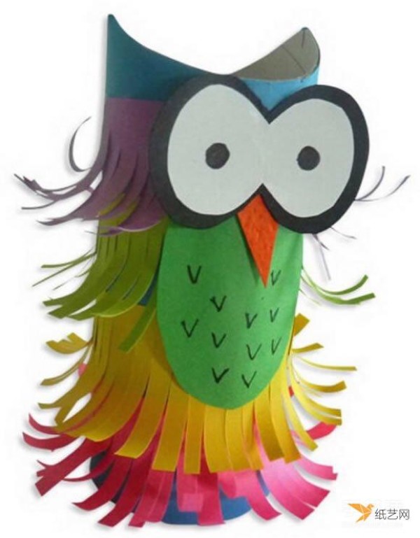 Use unnecessary simple paper tubes to create small personalized owl model works for young children