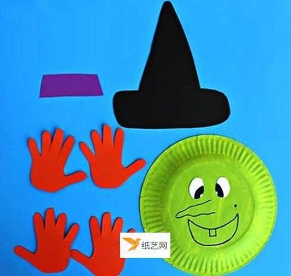 How to make a Halloween witch mask using a dinner plate