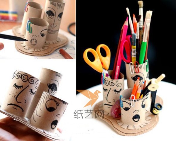 Tutorial on using waste toilet paper tubes to make graffiti pen holders