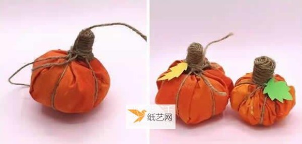 A simple tutorial for young children to make small fabric pumpkins