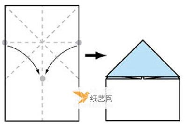 Illustration of folding method of cute little frog