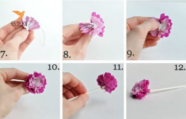 Illustrated tutorial on how to make exquisite cake decoration paper flowers by hand