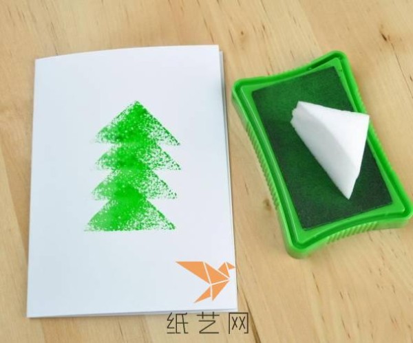 Very simple handmade Christmas tree Christmas greeting card tutorial