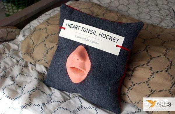 No Valentine for Valentine’s Day? Why not make your own tongue kiss pillow?