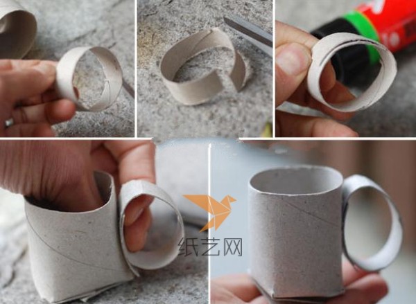 Tutorial on using waste toilet paper tubes to make tea cups