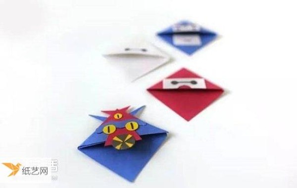 Illustration of how to make cartoon bookmarks for children