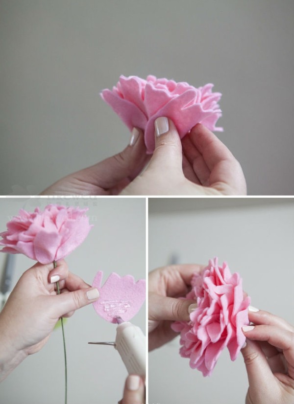 3 kinds of non-woven peony flowers videos and illustrated tutorials (bouquet series tutorials)