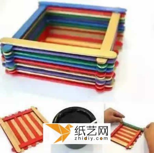 Lost ice cream sticks, cleverly made square storage box