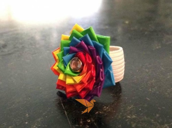 Simple and beautiful rainbow flower ring making tutorial