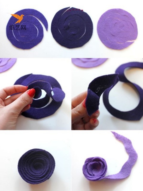 Handmade illustrated tutorial for simple head flowers on non-woven fabrics