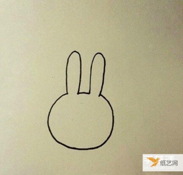 Simple and cute cartoon bunny drawing method tutorial illustration