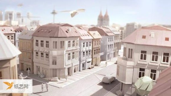 Appreciation of pictures of paper model works of a very realistic city