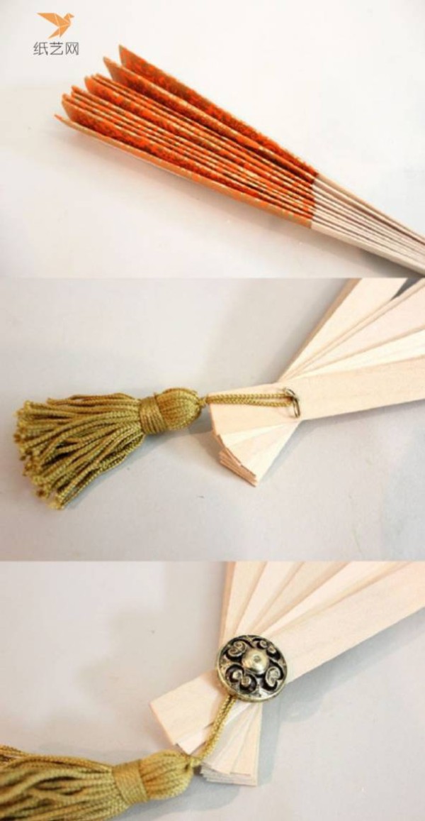 Tutorial on turning waste into treasure Tutorial on making wooden bone brocade folding fan