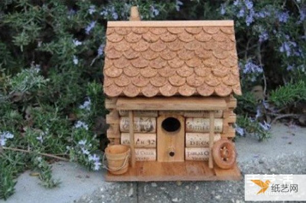 Use red wine bottle corks to make a cute dollhouse birdcage