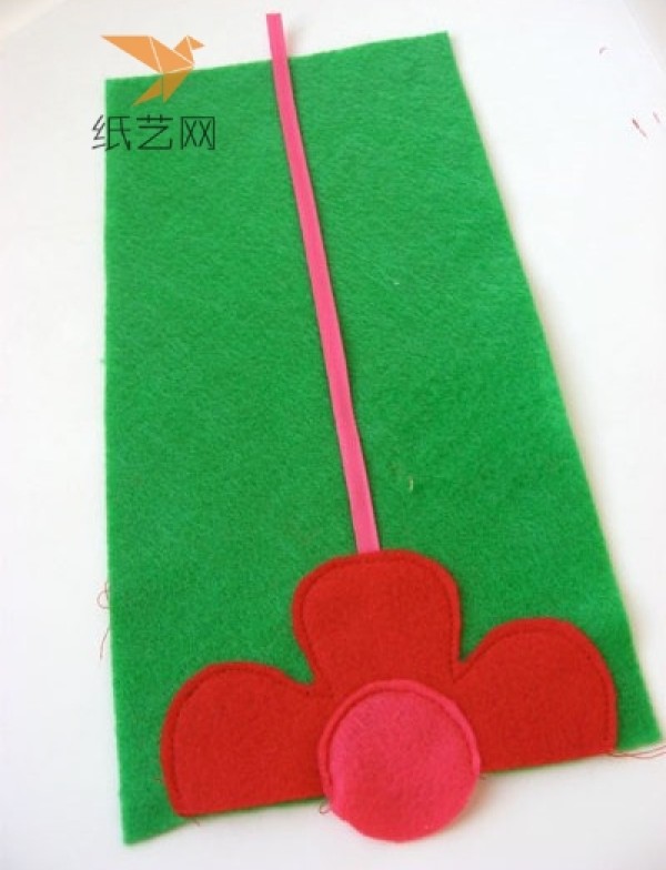 Non-woven pencil case in red and green, chic and easy-to-learn non-woven tutorial