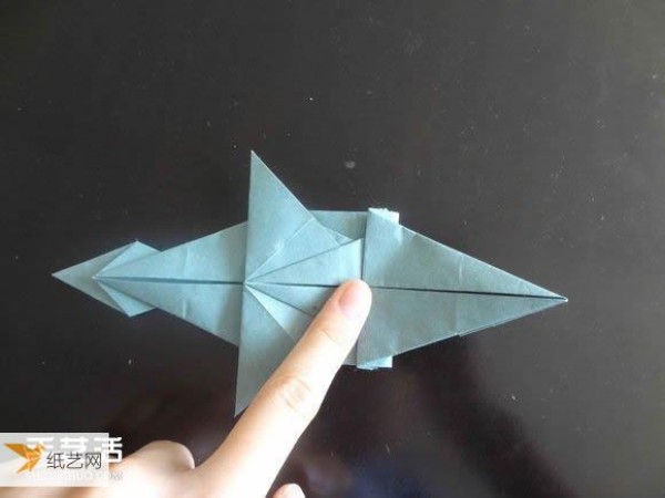 Western dragon with wings origami tutorial illustration