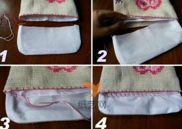 Cross stitch clutch bag making tutorial