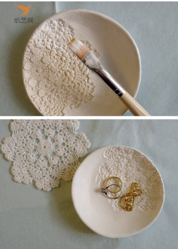 Elegant clay relief flower pattern shallow dish making tutorial clay tutorial