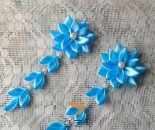 Fabric Snow Blue Flower Ornament Making Tutorial Fabric Tutorial