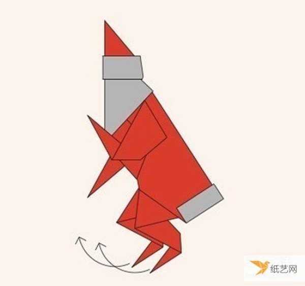 Origami Santa Claus step by step tutorial